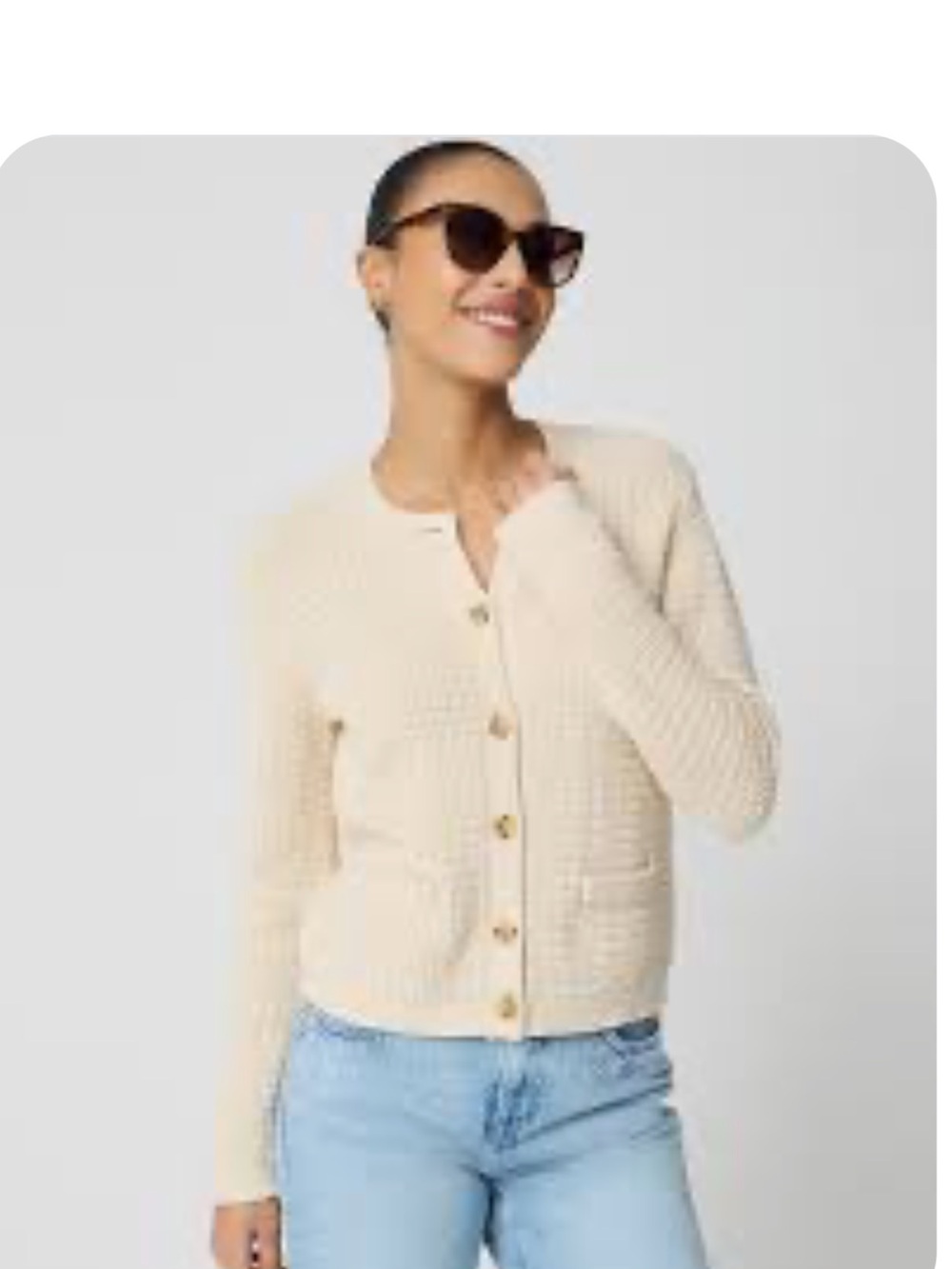 J.Crew Factory Stitched Crewneck Cardigan Sweater, Size XS